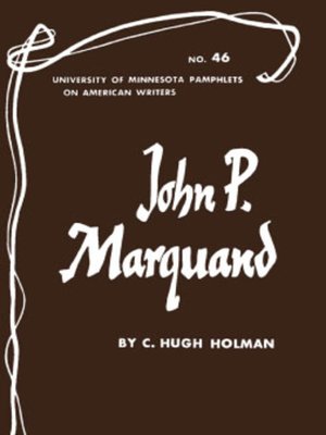 cover image of John P. Marquand--American Writers 46